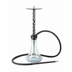 украинско наргиле Embery Shisha Mono Wave Silver сребрист цвят със силиконов маркуч и накрайник