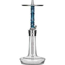 MOZE VARITY Lounge Steel Clear Wavy Blue Nargile