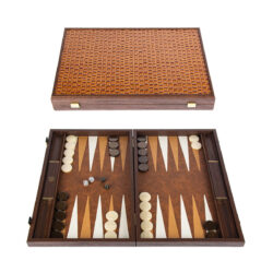 Manopoulos Large Croc Tote Brown Leather BLE1CRB Табла за Игра