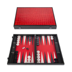 Manopoulos Large Croc Tote Imperial Red Leather BLE1CRD Табла за Игра