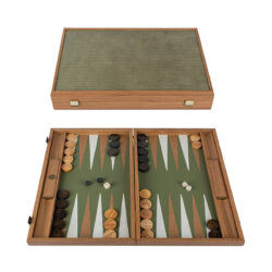 Manopoulos Large Knitted Olive Green Leather BLE1KGR Табла за Игра