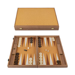 Manopoulos Large Ostrich Tote Dark Beige Leather BLE1OSB Табла за Игра