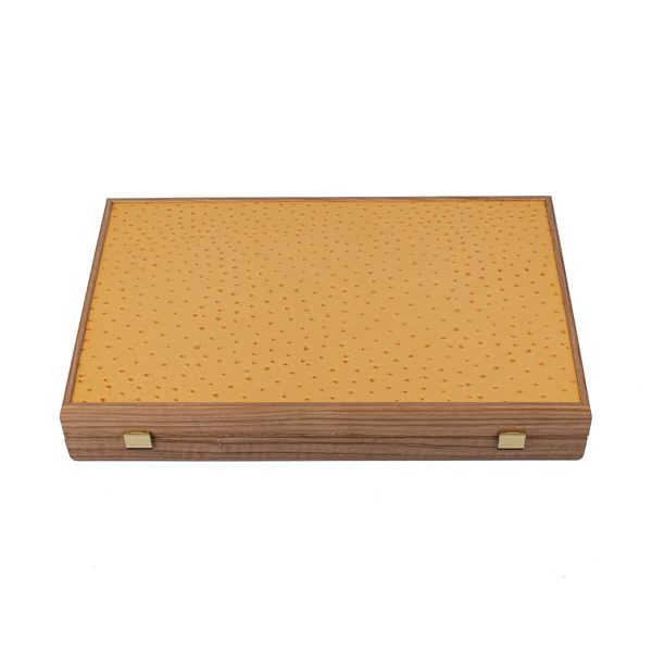 Manopoulos Large Ostrich Tote Dark Beige Leather BLE1OSB Табла за Игра