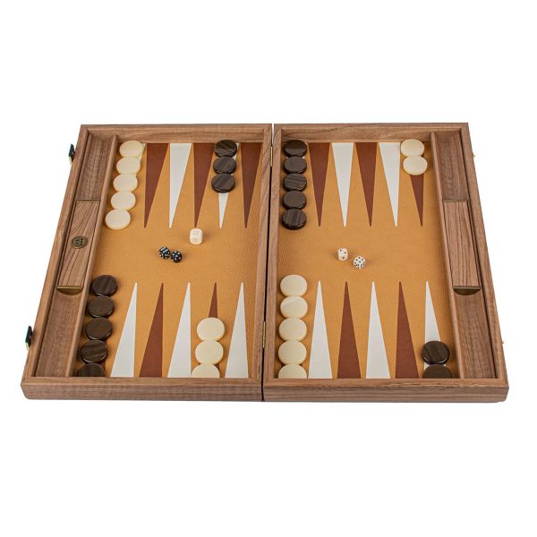 Manopoulos Large Ostrich Tote Dark Beige Leather BLE1OSB Табла за Игра